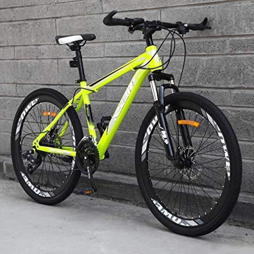 Bicicletas de montaña : QZ Adulto Bicicleta de montaña, Motos de Nieve, Doble Disco Beach Freno de Bicicletas, Bicicletas de Marco de Acero al Carbono de Alta, 24 Pulgadas Ruedas (Color : Green, Size : 24 Speed)