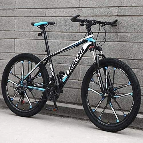 Bicicletas de montaña : QZ Las Bicicletas de montaña, Estructura Ligera de Acero al Carbono de Alta MBT for Bicicleta con Amortiguador de Impacto Frontal Tenedor Y Doble Freno de Disco (Color : D, Size : 26 Inch 24 Speed)