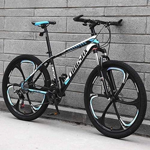 Bicicletas de montaña : QZ Las bicicletas de montaña rgida, estructura ligera de acero al carbono de alta MBT for bicicleta con amortiguador de impacto frontal Tenedor Y doble freno de disco, tamao: 26 pulgadas 21 velocida