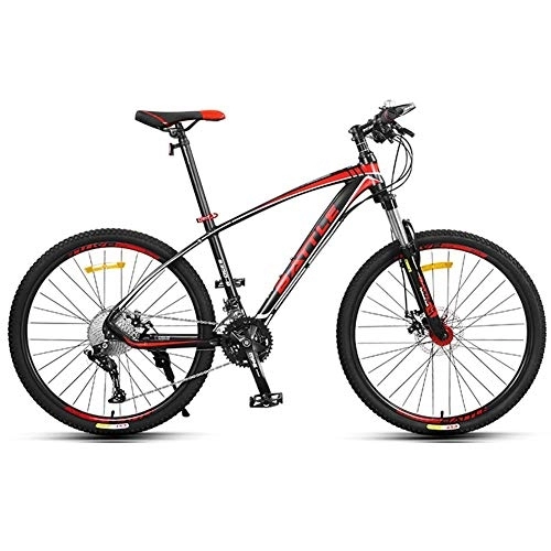 Bicicletas de montaña : Relaxbx 30 Velocidad Unisex 's Mountain Bike 27.5' Rueda Ligero Marco de Aluminio Freno de Disco (Versión Alta), Rojo