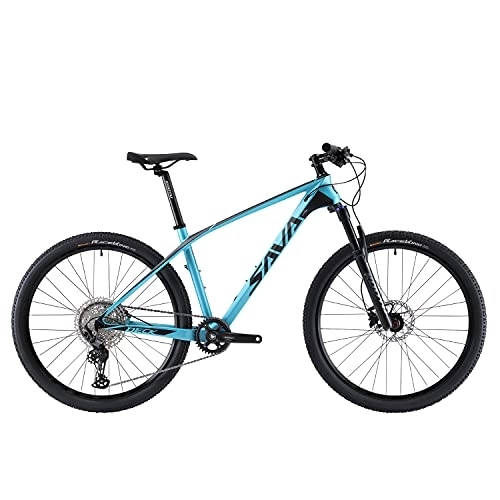 Bicicletas de montaña : SAVADECK DECK6.0 - Bicicleta de montaña de carbono, 26" / 27, 5" / 29", XC, ultraligera, fibra de carbono, con 30 marchas Shimano DEORE M6000 Group Set y hardware completo (azul, 29 x 17)
