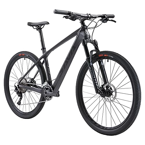 Bicicletas de montaña : SAVADECK Mountain Bike Carbon, DECK5.0 27.5 / 29 Pulgadas Frame de Fibra de Carbono Marco de Carbono MTB Hardtail XC MTB con Juego de Grupo Shimano M5100 (Gris, 29x17)