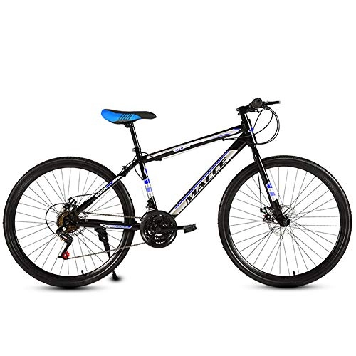 Bicicletas de montaña : SEMOPAWA 24 Pulgadas Bikes Bicicleta MontañA, Bicicleta De MontañA con SuspensióN Doble Marco, De Acero De Alto Carbono Doble Disco De Freno para Hombres Y Mujeres, 21 Velocidad, Azul, 24inches