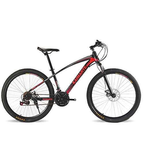 Bicicletas de montaña : TATANE Adulto Bicicleta De Montaa, con Amortiguador De Student Montar Bicicleta De Velocidad Variable, Acero De Alto Carbono Masculino Y Femenino De La Bicicleta, Rojo, 24 Inch 27 Speed