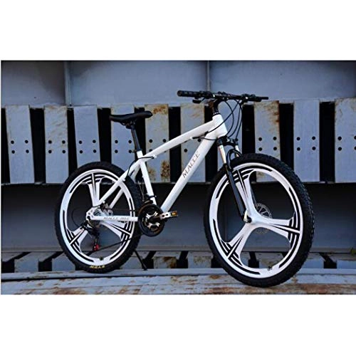 Bicicletas de montaña : Tochange 26 Pulgadas de Bicicletas de montaña con suspensin Tenedor / Freno de Disco 27 de Las velocidades de Las bicis de montaña Bicicletas MTB Suspension Antideslizante para Unisex Adulta, Blanco
