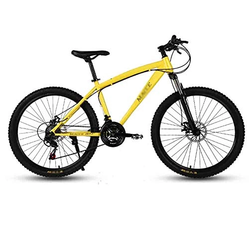 Bicicletas de montaña : TOOLS Mountain Bike Bicicleta para Joven MTB MTB Adulto Camino de la Bicicleta Bicicletas for Hombres y Mujeres 24En Ruedas Ajustables Velocidad Doble Freno de Disco (Color : Yellow, Size : 24 Speed)