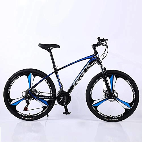 Bicicletas de montaña : VANYA Bicicleta de montaña 27 Velocidad de aleacin de Aluminio 24 / 26 Pulgadas Frenos de Doble Disco de Peso Ligero para Adultos Fuera del Camino de la Bicicleta, Azul, 24inches