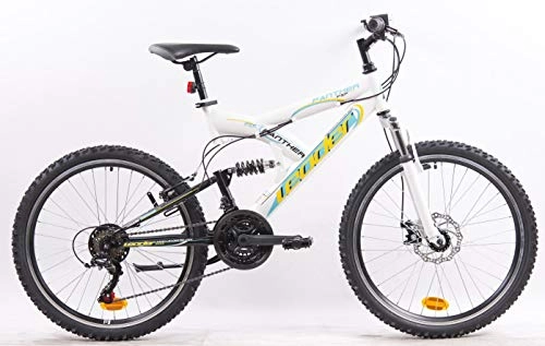 Bicicletas de montaña : VTT Bicicleta de montaña de 24 Pulgadas, 18 velocidades con transmisin Shimano TZ500, Freno Delantero de Disco y Llantas de Doble Pared