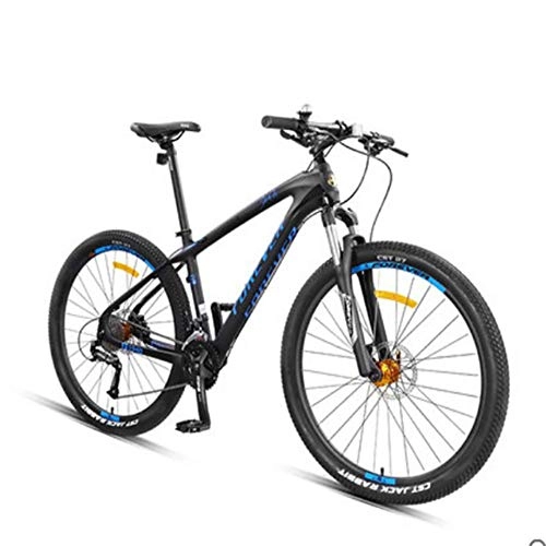 Bicicletas de montaña : WND Bicicleta de montaña de Fibra de Carbono para Hombre, Todoterreno, Velocidad Variable, Doble amortiguación, Azul Oscuro, Otro
