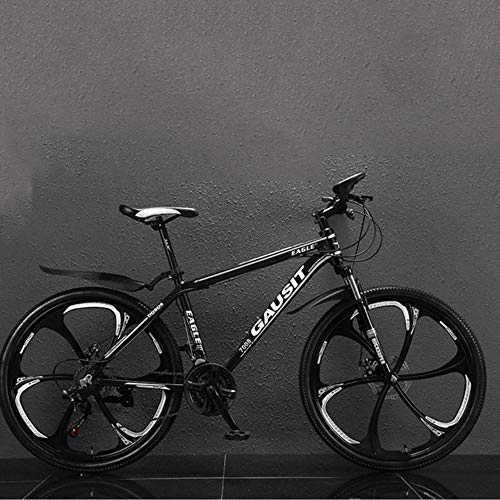 Bicicletas de montaña : WND Bicicleta de montaña Marco de Acero de aleación de Aluminio Velocidad Variable Freno de Disco Doble Bicicleta de Rueda de 6 Cuchillas, Negro, 27 velocidades