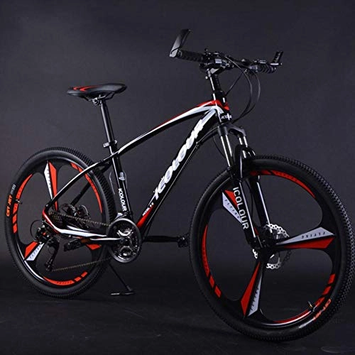 Bicicletas de montaña : WND Mountain Bike Aluminum Alloy Wheel Variable Speed Shock Double Disc Brakes Men and Women Bicycle, Black Red, 24speed