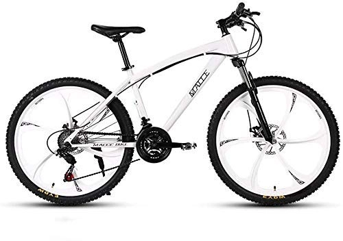 Bicicletas de montaña : XHCP Bicicleta de montaña, Bicicleta de montaña Mountain Tire con Marco de Acero de Alto Carbono, Bicicleta de montaña rígida para Mujer, Blanco, 27 velocidades