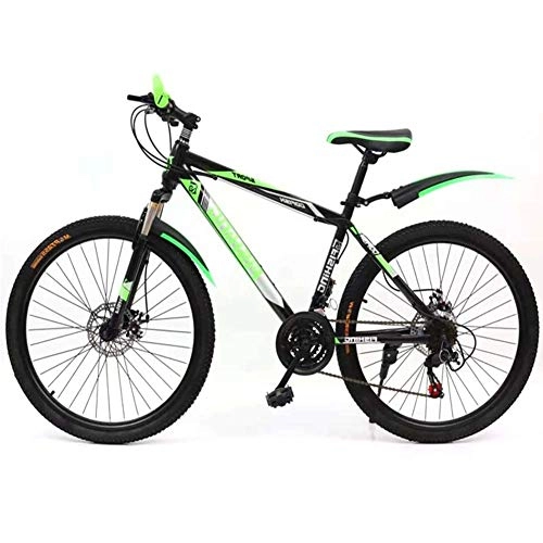 Bicicletas de montaña : YANGSANJIN Bicicleta de Montaa, Acero carbonatado, Mudgard Delantera + Trasera, 21 velocidades de doble disco de freno, 22 pulgadas