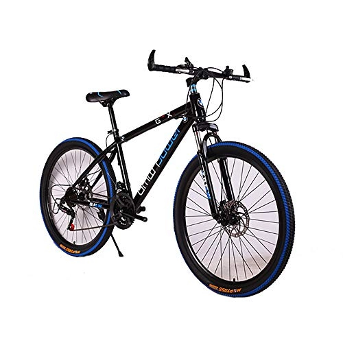 Bicicletas de montaña : YGRSJ 26 '' Bicicleta de montaña, Bicicleta de montaña de 24 velocidades Freno de Doble Disco Marco de Aluminio de 17"con Frenos de Disco Blanco / Negro, Black