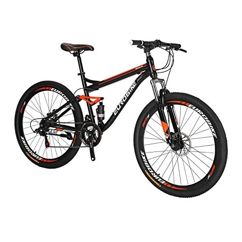 Bicicletas de montaña : YH-S7 - Bicicleta de montaña con suspensión completa de 18 pulgadas, marco de 21 velocidades, ruedas de 27, 5 pulgadas, frenos de disco duales, bicicletas para bicicleta para hombre (rueda de radios)