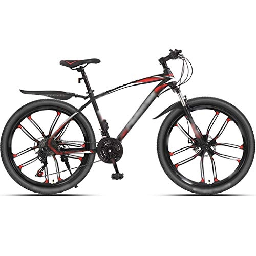Bicicletas de montaña : YHRJ Bicicleta De Montaña Bicicleta De Carretera Liviana para Viajes Al Aire Libre, Horquilla Delantera Amortiguadora con Bloqueo De MTB, 4 Formas De Rueda (Color : Black Red D-30 SPD, Size : 26inch)