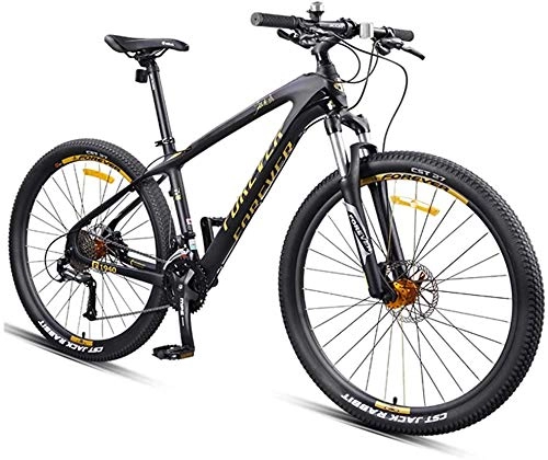 Bicicletas de montaña : YIHGJJYP Bicicleta De Montaa Rgida 27.5" Marco Ruedas Grandes Trail Fibra Carbono para Hombre Las Mujeres Todo Terreno, de Oro, 30 Velocidad