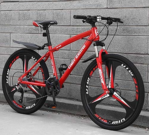 Bicicletas de montaña : yipin Bicicleta de Montaa de 26 Pulgadas para Adultos, con Freno de Doble Disco, Acero de Alto Carbono, Velocidad Variable