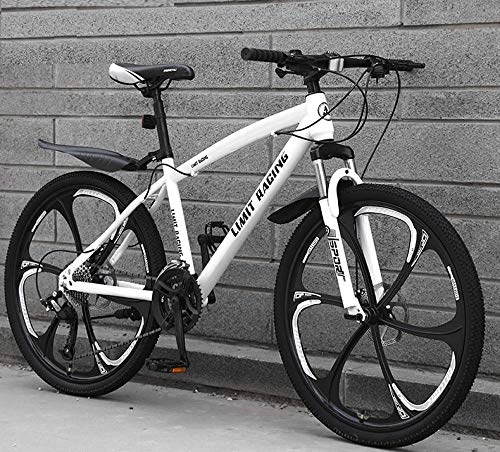 Bicicletas de montaña : yipin Bicicleta de montaña 26 Pulgadas para Adultos, con Freno de Doble Disco, Acero de Alto Carbono, Velocidad Variable
