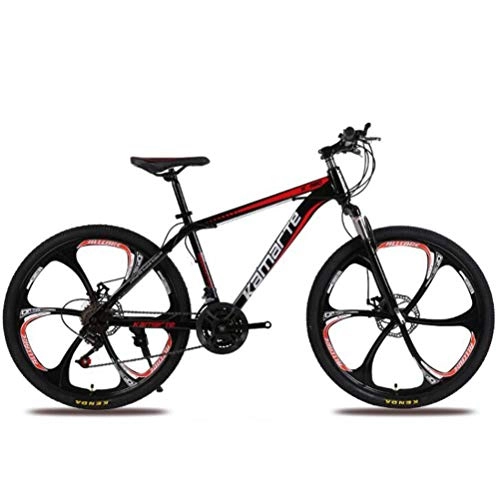 Bicicletas de montaña : YOUSR Bicicletas De Montaa Unisex, Rueda De 24 Pulgadas City Road Bicicleta Ciclismo Hombres MTB Velocidad Variable Black Red 21 Speed