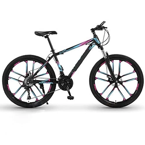 Bicicletas de montaña : YXGLL Bicicleta de montaña de 24 Pulgadas, aleación de Aluminio, 21 velocidades Variables, absorción de Impactos, Todoterreno, Viajes, Ciudad, Coche de cercanías (Purple)