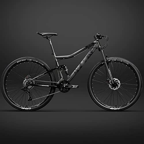 Bicicletas de montaña : YXGLL Marco de Bicicleta de 26 Pulgadas, Bicicleta de montaña con suspensión Completa, Cuadro de Frenos de Disco mecánico de Bicicleta de absorción de Impacto Doble (Gray 24 Speeds)