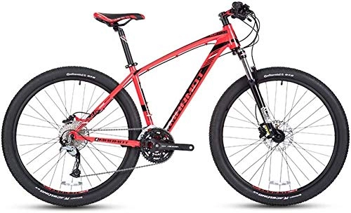 Bicicletas de montaña : YZPTYD De 27 velocidades Bicicletas de montaña, los Hombres de Aluminio de 27, 5 Pulgadas Rgidas de Bicicletas de montaña, Bicicletas Todo Terreno con Doble Freno de Disco, Asiento Ajustable, Rojo