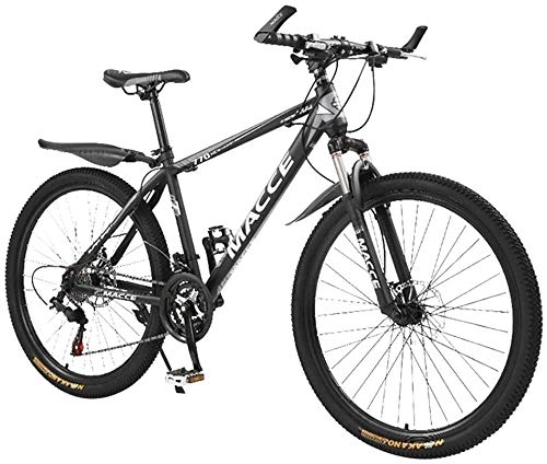 Bicicletas de montaña : zhouzhou666 - Bicicleta de montaña plegable de 26 pulgadas, acero al carbono, 24 velocidades, suspensión completa, MTB Outroad, suspensión de horquilla para niños, bicicleta de hombre, Negro