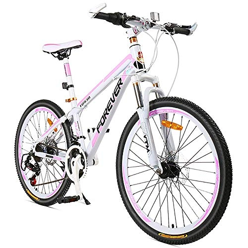 Bicicletas de montaña : ZLMI Bicicleta De Montaa para Mujer De 26 Pulgadas, Bici De Velocidad Variable De 24 Velocidades, Freno De Disco Doble Mecnico, Marco De Aleacin De Aluminio, Ligero Y Duradero