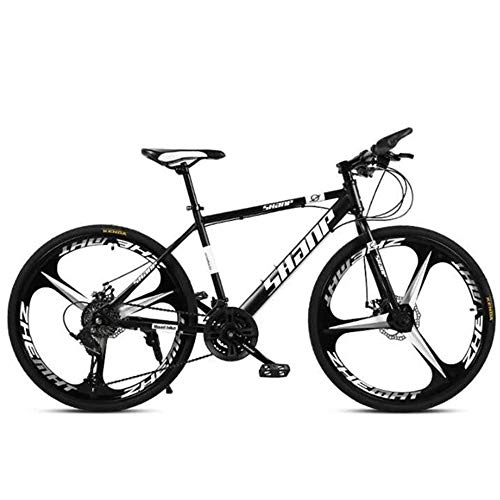 Bicicletas de montaña : ZLZNX 24 Pulgadas Bicicleta de Montaa Bicicleta para Adultos, con Suspensin Doble Marco de Acero de Alto Carbono Doble Disco de Freno para Hombres y Mujeres, Negro, 30Speed