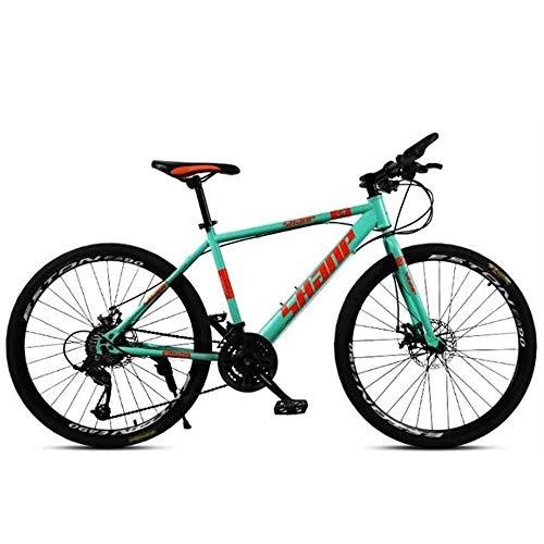 Bicicletas de montaña : ZLZNX 24 Pulgadas Bicicleta de Montaña Bicicleta para Adultos, con Suspensión Doble Marco de Acero de Alto Carbono Doble Disco de Freno para Hombres y Mujeres, Verde, 27Speed