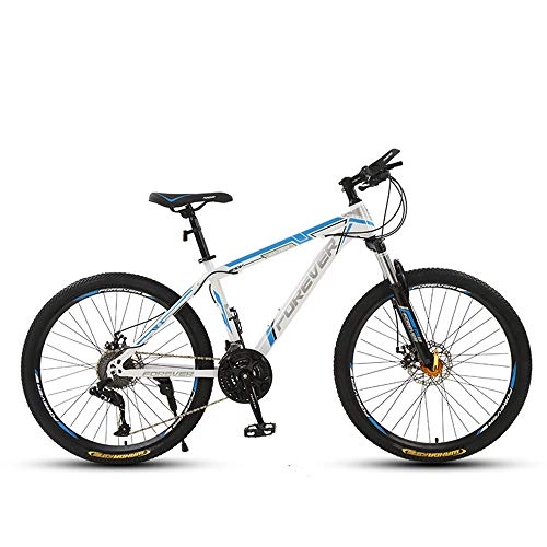 Bicicletas de montaña : ZLZNX 24 Pulgadas Bicicleta de Montaña Bicicleta para Adultos, Cuadro de Acero de Alto Carbono, Bicicletas de Montaña Rígidas Todo Terreno con Frenos de Disco Cuadro, Blanco, 24Speed