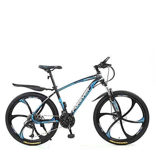 Bicicletas de montaña : ZLZNX Mountain Bike Unisex, Bicicleta de Montaa para Adultos 26 Pulgadas, MTB para Hombre, Mujer, con Asiento Ajustable, Frenos de Doble Disco, Azul, 21Speed