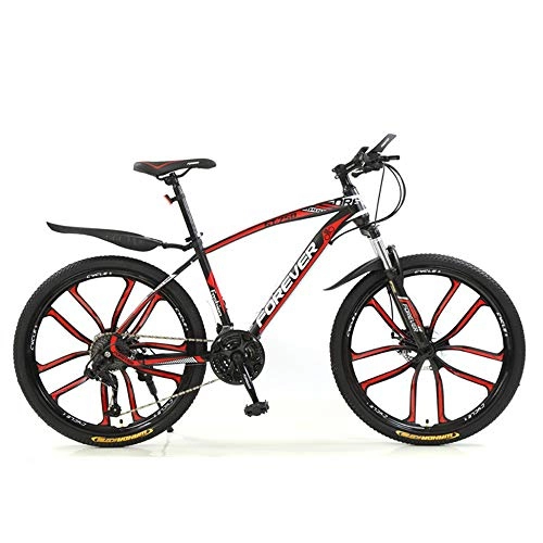 Bicicletas de montaña : ZLZNX Mountain Bike Unisex, Bicicleta de Montaa para Adultos 26 Pulgadas, MTB para Hombre, Mujer, con Asiento Ajustable, Frenos de Doble Disco, Rojo, 30Speed