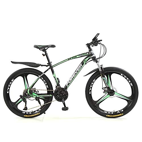 Bicicletas de montaña : ZLZNX Mountain Bike Unisex, Bicicleta de Montaa para Adultos 26 Pulgadas, MTB para Hombre, Mujer, con Asiento Ajustable, Frenos de Doble Disco, Verde, 21Speed