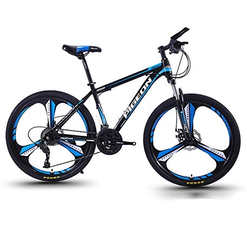 Bicicletas de montaña : ZWW Bicicleta De Montaña para Adultos, 26 Pulgadas 27 Velocidades Acero De Alto Carbono Absorción De Impactos Bicicleta De Montaña para Jóvenes Al Aire Libre para Desplazamientos / Deportes, Black Blue