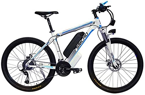 Electric Mountain Bike : 1000W Electric Mountain Bike for Adults, 27 Speed Gear E-Bike with 48V 15AH Lithium Battery - Professional Offroad Commute Bicycle for Men and Women (Color : Red) (Color : White)