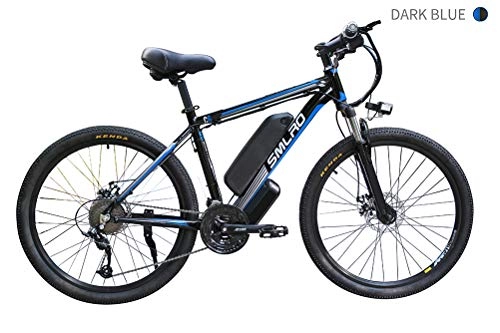 Electric Mountain Bike : 26'' Electric Mountain Bike, Electric Bike MTB Dirtbike with Large Capacity Lithium-Ion Battery (36V 10AH 350W), 21 Speed Gear And Three Working Modes, Blue