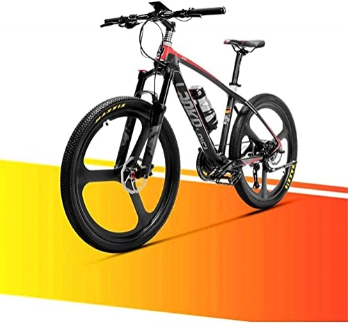 Electric Mountain Bike : 36V 6.8AH Electric Mountain Bike City Commute Road Cycling Bicycle Carbon Fiber Super-Light 18kg No Electric Bike With Hydraulic Brake (Color : Red)