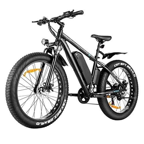 Electric Mountain Bike : 500W Adult Ebike 26 inch Bicycle Electric 20MPH Commuter Mountain Bike Disc Brake 48V 12.5Ah Lithium Battery 7 Speed E-Bike (Color : Black)