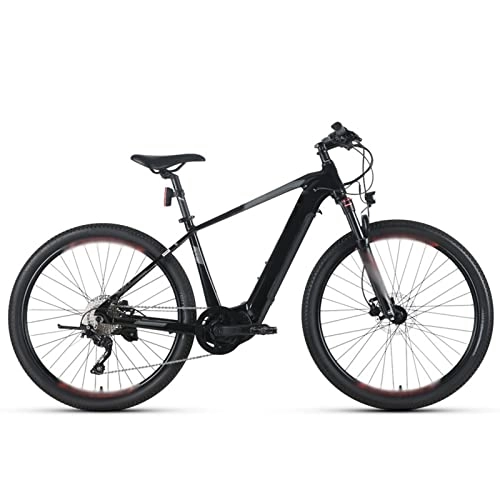 Electric Mountain Bike : Adult Electric Bike 240W 36V Mid Motor 27.5inch Electric Mountain Bicycle 12.8Ah Li-Ion Battery Electric Cross Country Ebike (Color : Black red)