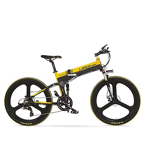 Electric Mountain Bike : Adult Electric Folding Bicycle 26 Inch Mountain Bike Moped Road Bike 48V Lithium Battery Power Bicycle, A-48V10ah