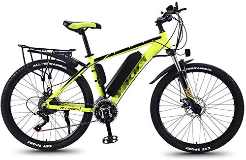 Electric Mountain Bike : Bike, 36V 350W Electric Mountain Bike 26Inch Fat Tire E-Bike Full Suspension 21 Speed Aluminum Alloy E-Bikes, Moped Electric Bicycle with 3 Riding Modes, for Outdoor Cycling Travel ( Color : Yellow )