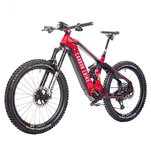 Electric Mountain Bike : bzguld Electric bike Electric Bike Adults Mid-Motor 1500W 50Mph Mountain Bike Carbon Fiber Frame 48V Lithium Battery 28 Inch Cross-Country Tire Electric Commuter Bicycle