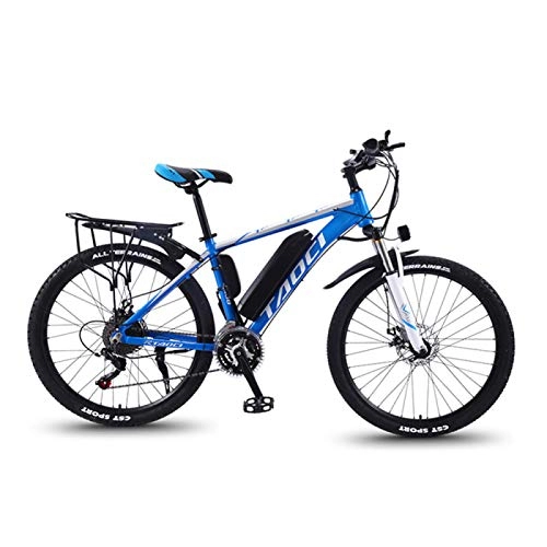 Electric Mountain Bike : CHR Electric Bikes For Adult, 36V 350W Removable Lithium-Ion Battery Mountain Ebike Magnesium Alloy Ebikes Bicycles All Terrain, Blue-10AH70km