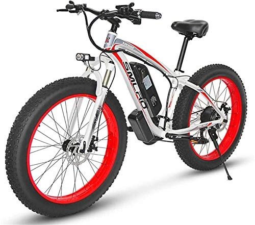 Electric Mountain Bike : CLOTHES Electric Mountain Bike, 4.0 Fat Tire Snow Bike, 26 Inch Electric Mountain Bike, 48V 1000W Motor 17.5 Lithium Moped, Male and Female Off-Road Bike, Hard-Tail Bicycle, Bicycle (Color : A)
