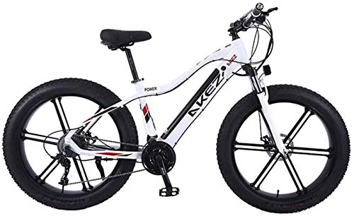 Electric Mountain Bike : CLOTHES Electric Mountain Bike, Electric Bike Mountain Bicycle for Adult City E-Bike 26 Inch Light Portable 350W High Speed Electric Mountain Bike E-Bike Three Working Modes, Bicycle (Color : White)