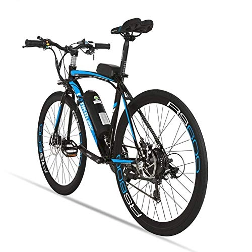 Electric Mountain Bike : Cyex Electric bicycle RS600 MTB mountain bike 700C x 28C-40H aluminum alloy frame 240W 36V 15A 21 speeds with double front suspension mechanical disc brake (blue)