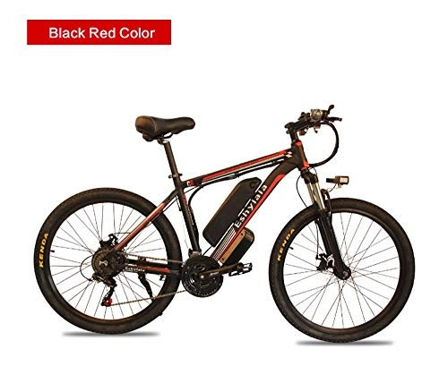 Electric Mountain Bike : DASLING Electric Mountain Bike Use Lithium Battery Booster Motor 36V 350W Speed 25K / H With 26 Inch Tire-Black Red