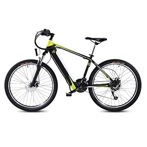 Electric Mountain Bike : EBike Electric Bicycle for Adults 26 Inch E Bike 48V 10ah Lithium Battery Hidden In Frame 15.5 Mph 240W 27-Speed Urban Electric Bicycle for Adults (Color : Black green)